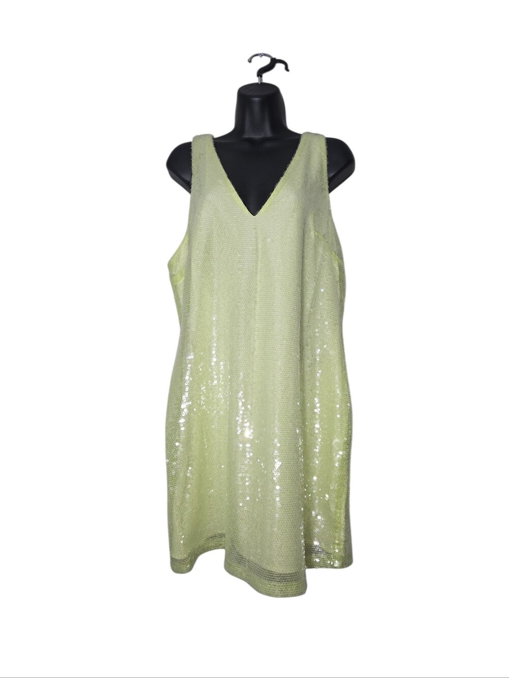 NWOT A New Day Sequin Dress Size Medium - Neon Lime Green Sparkle Cocktail Dress